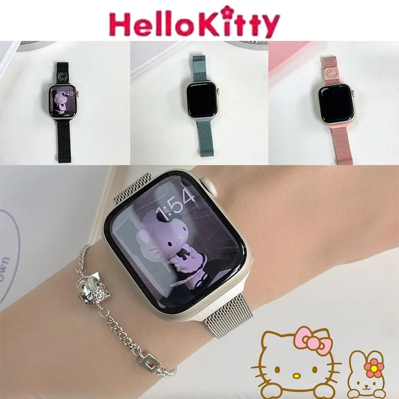 Pulseira Feminina Magnética Hello Kitty para Relógios Apple